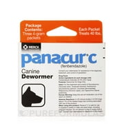 Panacur C Dewormer (Fenbendazole) for Dogs, Three 4-Gram Packets (40 Pounds)