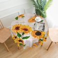 thumbnail image 3 of Nappe Ronde Vintage Tournesol Lavable Réutilisable Décoration Housse de Table pour Cuisine Fête 60 Pouces, 3 of 6