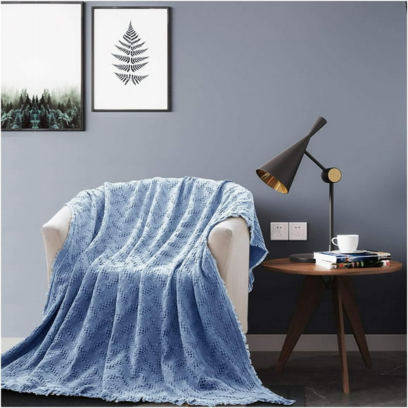 Cotton Knitted Throw Blanket