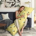 thumbnail image 5 of 20x54 Honey Bee Print Body Pillow Cover with Invisible Zipper - Soft Breathable Full-Length Support for Sleeping, Maternity & Decor (Bumble Bee Cartoon Pattern), 5 of 7