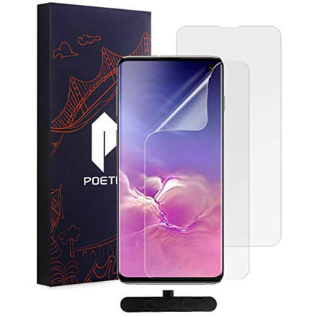 Poetic [Full Coverage] [in-Display Fingerprint] HD Clear Anti-Bubble Flexible TPU Film Clear, Designed for Samsung Galaxy S10 6.1 Inch