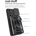 thumbnail image 6 of SOATUTO Armor Case for Samsung Galaxy S24 S24 Plus S24 Ultra with Slide Camera Cover & Rotated Magnetic Ring Kickstand, Shockproof Protection Phone Cover Case for Samsung Galaxy S24, Black, 6 of 6