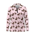 thumbnail image 4 of Yuyamidu Xmas Dachshund Womens Long Sleeve Golf Shirt Christmas Athletic Tennis Shirts Pink Workout shirts Lightweight Pullover Golf Clothes Size XS, 4 of 8