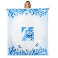 thumbnail image 1 of Erosebridal Letter Initial Fleece Blanket 40x50,Monogrammed Personalized Sherpa Throw,Flower Decor, 1 of 7