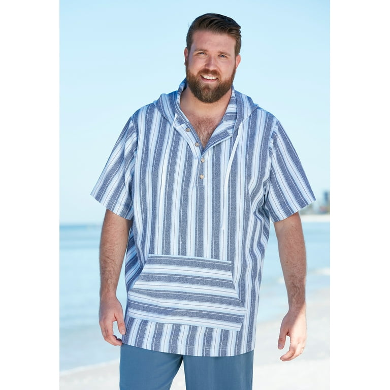 Ks Island By Kingsize Men s Big Tall Gauze Short Sleeve Hoodie