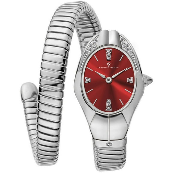 Christian Van Sant CV0883 Women's Naga Red Dial Band Quartz Watch