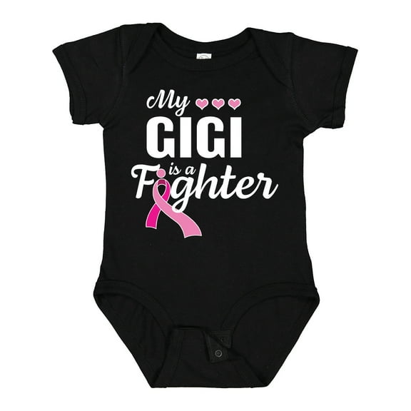 Inktastic Breast Cancer Awareness My Gigi is a Fighter Boys or Girls Baby Bodysuit