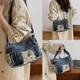 thumbnail image 3 of SPEKSEE Denim Purse Crossbody Bags, Boho Hobo Crossbody Bags for Women, Casual Y2K Travel Purse with Butterfly Pattern Lots of Pockets, 3 of 8