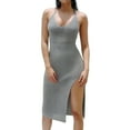 thumbnail image 2 of Cocktail Dresses for Women Christmas,Womens Elegant Velvet Bell Sleeve Dress Round Neck Casual Soft Luxurious Comfortable Daily Everyday Fashion Outfit Gray M, 2 of 7