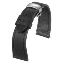 Uxcell Leather Watch Band 22mm Vintage Watch Straps with Butterfly Buckle, Black