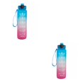 thumbnail image 2 of Greeniant Botella de agua portátil con pajita de silicona para gimnasio, máquina de tiempo de funcionamiento, taza de bebida, 32oz, adultos, hogar, Azul rosado 2piezas, 2 of 6