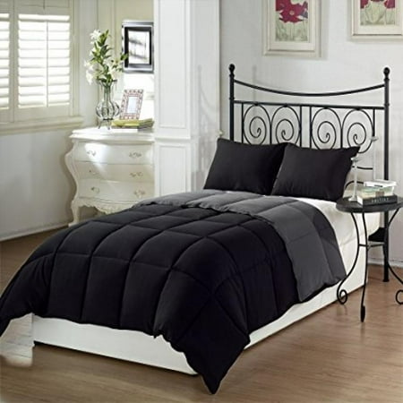 Chezmoi Collection 3 Piece Black Grey Super Soft Goose Down