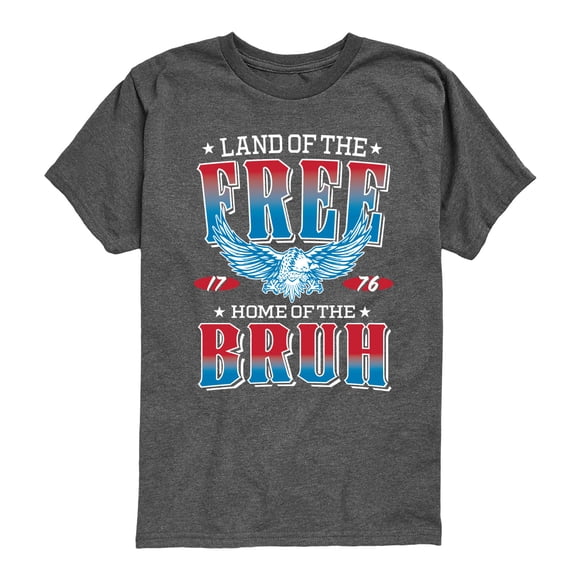 Instant Message - Land of the Free Home of the Bruh - Youth Short Sleeve Graphic T-shirt