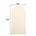 thumbnail image 3 of BalsaCircle 5 ft Beige Fitted Matte Spandex Round Top Wedding Arch Backdrop Stand Cover Party Events Decorations, 3 of 8