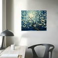 thumbnail image 3 of GOSMITH Bedroom Canvas Wall Art, Flower and Wood Painting, Apricot Blossoms, Starry Night Landscape Art, Abstract Lake Blue, Modern Home Canvas Printing, Living Room, Bathroom Decoration, 3 of 4
