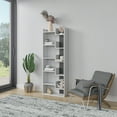 thumbnail image 3 of Ada Home Decor 5 Shelf Bookcase Multiple Tier Open Shelf Modern Book Shelves, White/Black, 3 of 7