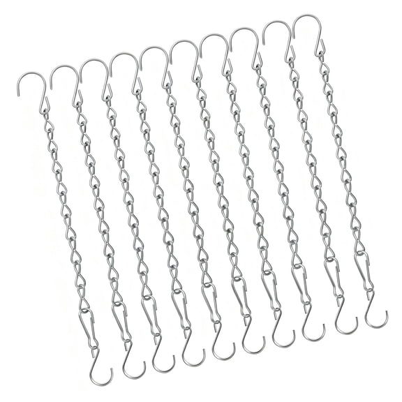 Pack Of 10 Silver Metal Plant Chain With S Hooks For Indoor Outdoor Decoration Adjustable Length Metal Chain