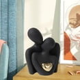 thumbnail image 4 of Estatua de pareja, decoración moderna, escultura de cerámica para pareja, para regalos de boda y compromiso. Negro, 4 of 8