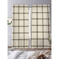 thumbnail image 3 of Linen Buffalo Check Sheer Curtains 84 Inch Length 2 Panels Set Window Treatments, Retro Black Lines Grid Pattern Rod Pocket Semi Curtains for Living Room/Bedroom/Kitchen Décor, 104"W x 84"L, 3 of 7