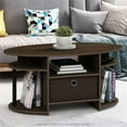 thumbnail image 2 of Pemberly Row Engineered Wood Oval Coffee Table with Bin in Columbia Walnut, 2 of 6