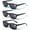 Black Blue Clear, variant on 3 Pair Bifocal Sunglasses Readers For Men Women - Outdoor Bi-focal Reading Glasses UV400 Protection +2.00