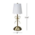 thumbnail image 2 of Home Decor Collection Sterling & Noble Home  Tabletop LED Touch Lamp with Scalloped White Fabric Shade and Gold Metal Bow Accent, 2 of 15