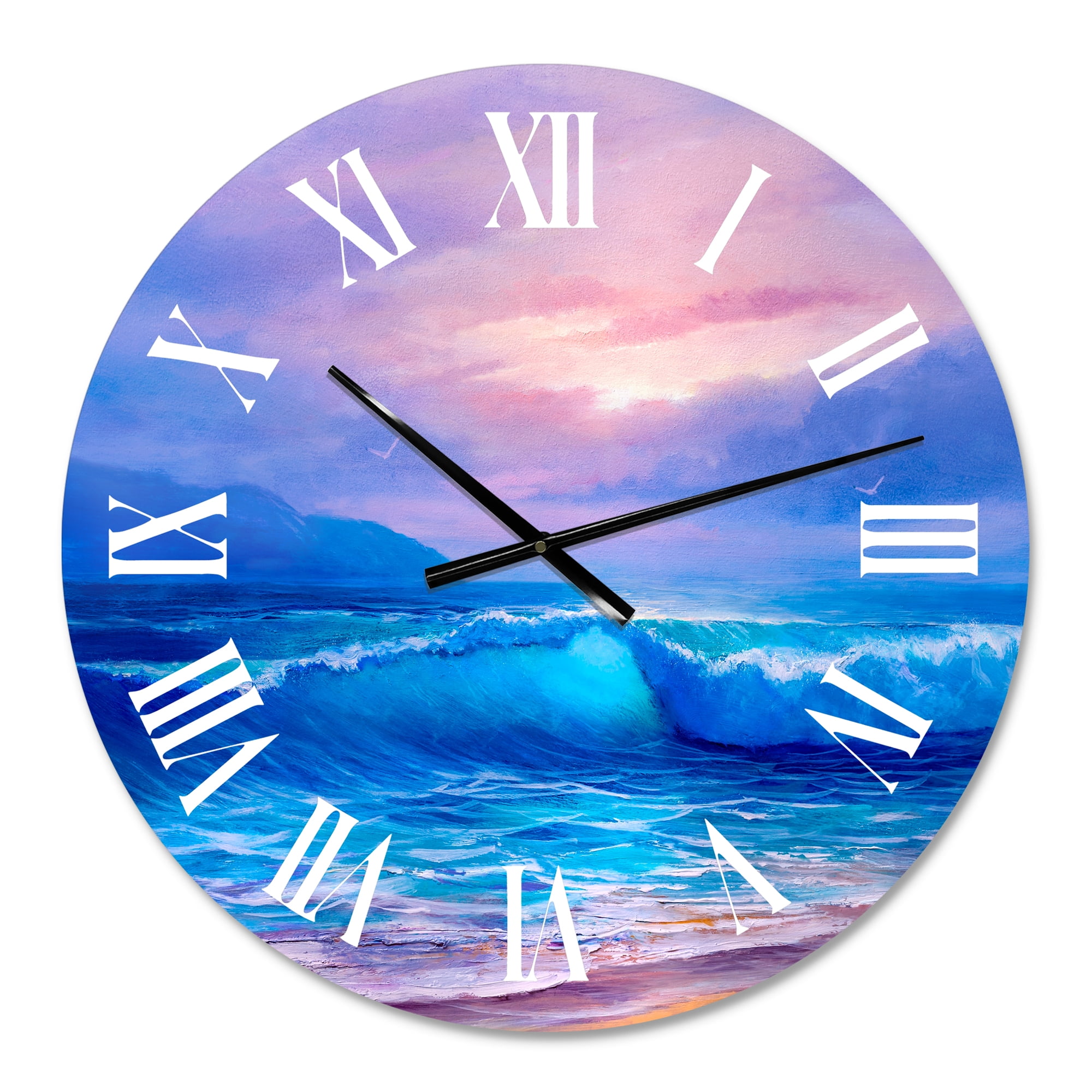 Designart 1 in Quartz Coastal Wall Clock