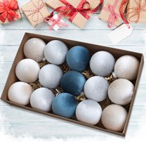 RKZDSR 15-Piece Flocked Velvet Christmas Ornament Set - 3.15 Inch Premium Hanging Balls for Tree, Wreath & Holiday Decor (Red, Green, Gold)