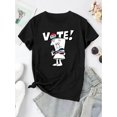 thumbnail image 2 of Women's VOTE! Graphic Tee - Fun Toothpaste & American Flag Design, Casual Round Neck Short Sleeve T-Shirt, Comfortable Cotton, Perfect for Summer, Ladies T-Shirts, Casual Sporty Tee, Summer Gifts, 2 of 6
