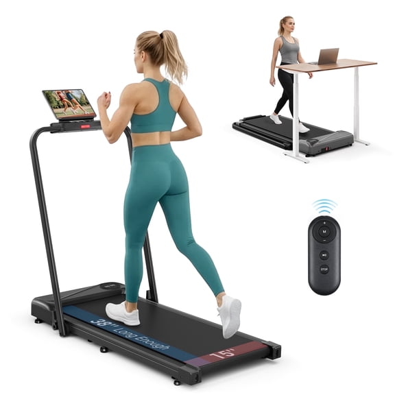COFUNOK 3 in 1 Foldable Treadmills for Home/Office,2.5HP Quiet Folding Walk Pad with Handle ,300lbs Capacity with Remote & Widened Running Belt