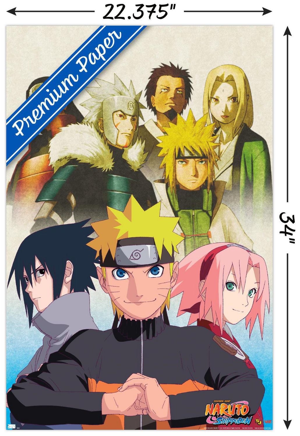 Naruto Shippuden - Key Art Wall Poster, 14.725" x 22.375"