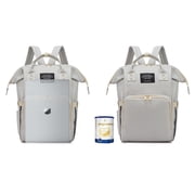 Diaper Bag Backpack,HDJ Large Capacity Travel Baby Diaper Bag with Insulated Pockets for Mom,Gray