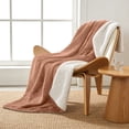 thumbnail image 2 of Ameha Sherpa Fleece Blanket Queen Size – Ultra Soft Plush Thick Warm Reversible Cozy Bed Blanket, Camel, 2 of 6