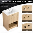 thumbnail image 6 of Oak Plywood 24-inch Freestanding Bathroom Vanity with Easy Assembly and Ceramic Sink, 6 of 7