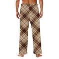 thumbnail image 4 of Fabrcox Mens Flannel Pajama Pants Plaid Baggy Mens Sleep Pants Drawstring Casual Comfy Fall Winter Warm Wide Leg Men's Lounge Pants, 4 of 4