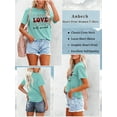 thumbnail image 5 of Anbech LOVE Printed T-Shirt for Women Casual Valentine's Day Graphic LOVE Is All You Need Junior Girls Short Sleeve Tee Tops with Crew Neck, 5 of 10