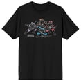 thumbnail image 7 of TMNT Classic Retro Cartoon Turtle Group Outline Color Pop Crew Neck Short Sleeve Men's Black T-shirt-Large, 7 of 7