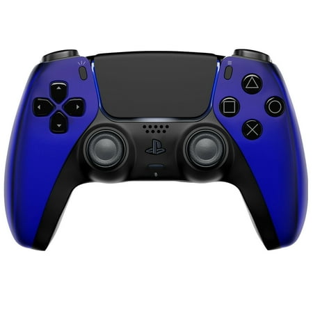 ModdedZone CHROME BLUE Custom UN-Modded Controller Unique Design for PS5 OEM OEM Authentic Controller