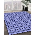 thumbnail image 3 of Ahgly Company Machine Washable Indoor Round Transitional Day Sky Blue Area Rugs, 3' Round, 3 of 7