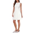 thumbnail image 4 of INSPIRE CHIC Sleeveless Work Dresses for Women Elegant Crew Neck A Line Church Business Casual Dress S Cream White, 4 of 6