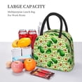 thumbnail image 5 of Daiia Avocado Green Striped Pattern Lunch Bag , Insulated Lunch Box, Small Leakproof Cooler Food Lunch Containers Reusable High Capacity Lunch Tote Bags-One Size, 5 of 6