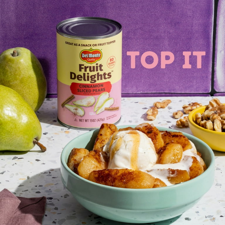 Del Monte Fruit Delights Sliced Pears with Cinnamon, 15 oz
