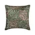 thumbnail image 4 of 22x22 inch (55x55 cm) Pillow Cover, Olive Green Throw Pillow Cover, Sequins Beaded Antique Botanical Pillow Cover, Art Silk Square Pillow case, Tropical - Green Camouflage, 4 of 9