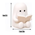 thumbnail image 3 of HOZVOMI Cute White Reading Ghost Figurine 3in Mini Spooky Kawaii Ghost Statue, Resin Halloween Ornament for Desktop Shelf Table Home Office Decor, Gift for Book Lovers, 3 of 6