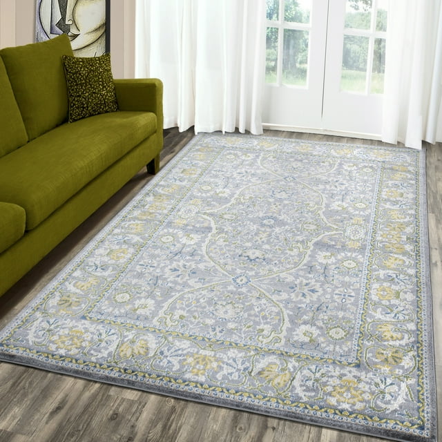 A2Z Monaco 1993 Floral Traditional Soft Large Living Room Area Rug Tapis Carpet (5x7 7x9 8x10)