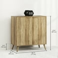 thumbnail image 3 of HOMCOM 55" Modern Sideboard Buffet Cabinet with Storage 2 Fluted Doors Oak, 3 of 9