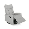 thumbnail image 6 of GDF Studio Kimpton Contemporary Fabric Tufted Glider Swivel Pushback Recliner, Light Gray and Black, 6 of 7