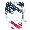 thumbnail image 4 of ibuvkizy Summer Clearance! Patriotic Shirts for Women Independence Day Blouses for Women Fashion American Flag Tops 3/4 Sleeve T-Shirts 4th of July 2024 Blouses White XL, 4 of 5