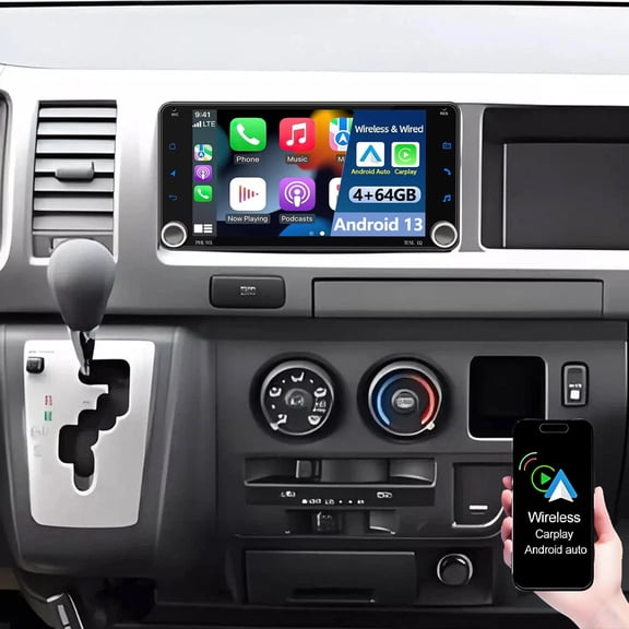 Gsuatey Car Radio for Toyota Hiace 2004-2019, Android 13 Car Stereo 7 Inch IPS Touch Screen wirh Wireless Carplay Android Auto Bluetooth WiFi Wireless GPS FM SWC Backup Camera