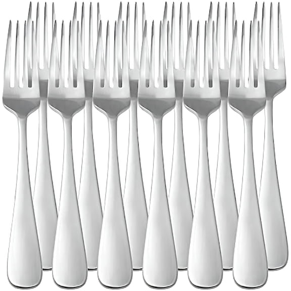 ACDANC Heavy Duty Stainless Steel Dinner Forks With Round Edge Pack Of 12 Dishwasher Safe